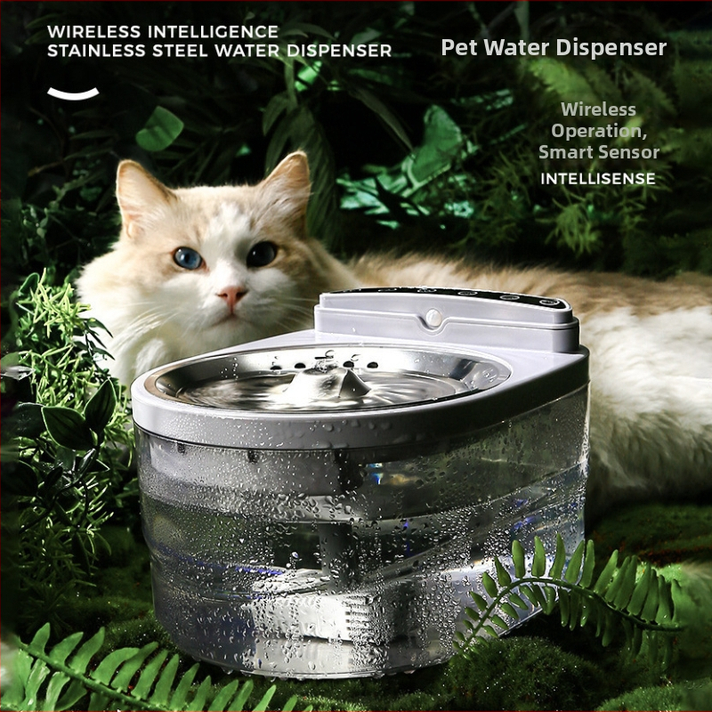 Dispenzer za vodu za kućne ljubimce — ABS + 304 nehrđajući čelik, marka Guanzhoumu, pogodno za mačke, 1 kom