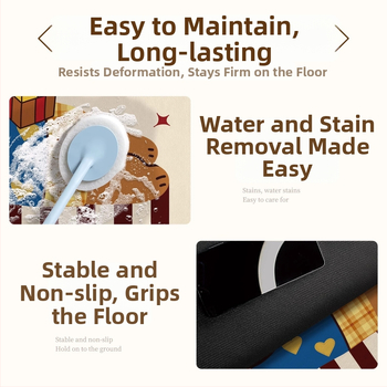 Kúpeľňový koberec s roztomilým dizajnom cartoon, Materiál: silikónové bahno s algami, Rýchloschnúci, Protišmykový, Nepravidelný tvar, Štýl: roztomilý