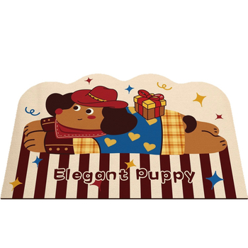 Kúpeľňový koberec s roztomilým dizajnom cartoon, Materiál: silikónové bahno s algami, Rýchloschnúci, Protišmykový, Nepravidelný tvar, Štýl: roztomilý