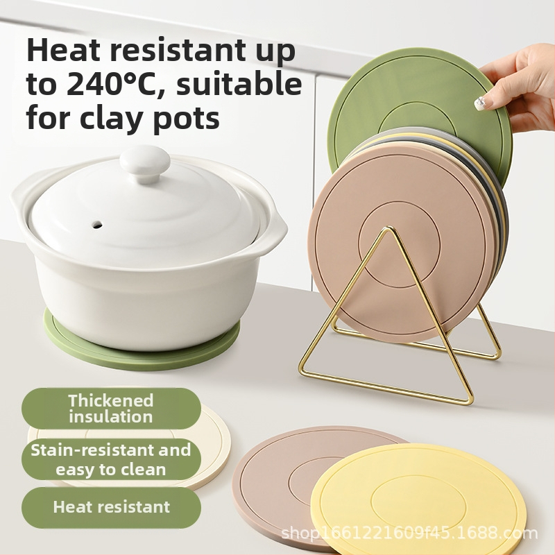 Silikónová tepelná podložka pod taniere – kruhová, nordický štýl, model GJ, 2024