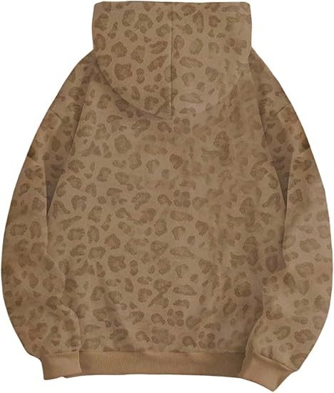 Pánska mikina s kapucňou s leopardím vzorom, digitálny potlač, voľný strih, dlhé rukávy, okrúhly výstrih, 88% polyester