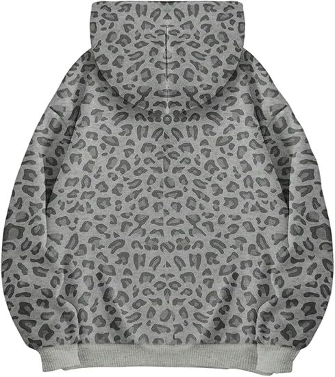 Pánska mikina s kapucňou s leopardím vzorom, digitálny potlač, voľný strih, dlhé rukávy, okrúhly výstrih, 88% polyester