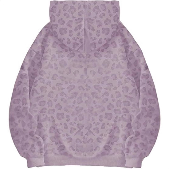 Pánska mikina s kapucňou s leopardím vzorom, digitálny potlač, voľný strih, dlhé rukávy, okrúhly výstrih, 88% polyester