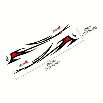 Цял автомобилен стикер с ивици — самозалепващ; материал: стикер; патерн: ивици; монтаж: присоска