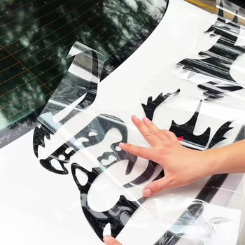 Automobilová samolepka s logom vlka, reflexná, vodotesná, montáž pomocou sacích častí — 2 ks / 1 pár