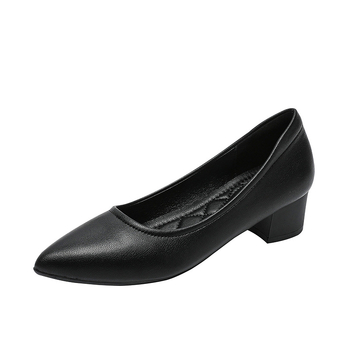 Ženské pohodlné denné slip-on topánky, špičatý nos, mikrovláknový vršok, gumová podrážka, 3–5 cm hrubý podpätok