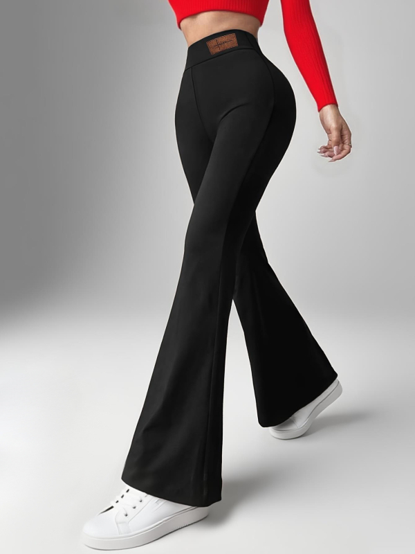 Duge flis hlače s visokim strukom, široki kroj, debele i tople, poliester 95% + elastan <30%