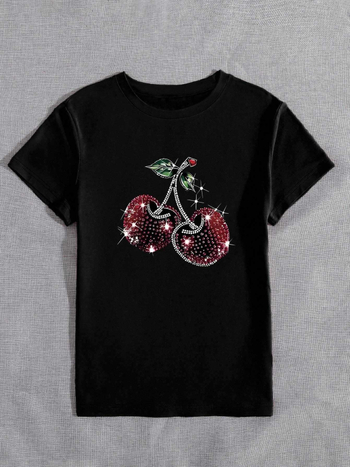 Dámske tričko so sakura potlačou, okrúhly výstrih, krátke rukávy, polyester s elastanom, rovný strih, leto 2025