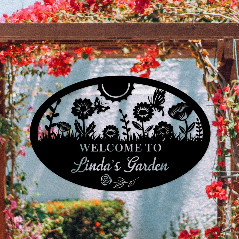 Nerđajući čelik – zidna umjetnost, lasersko rezanje, oblik biljke, motiv krajinskog cvijeća, prilagodljivo