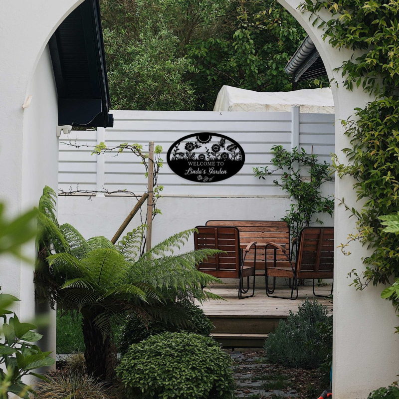 Nerđajući čelik – zidna umjetnost, lasersko rezanje, oblik biljke, motiv krajinskog cvijeća, prilagodljivo