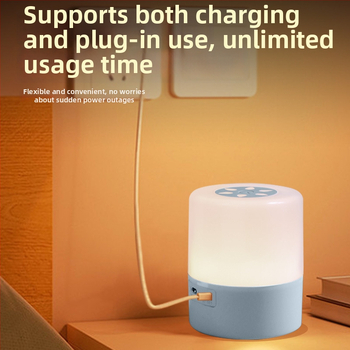 Nabíjateľná stolná nočná lampička s dotykovým vypínačom, geometrické plastové tienidlo, ambientné osvetlenie