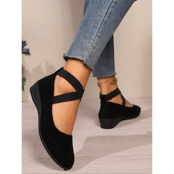 Dámske šľapky s krížovým remienkom a klinovým podpätkom, špička v tvare rybej úst, vysoké opätky (>8 cm), rocking podrážka, PE podrážka