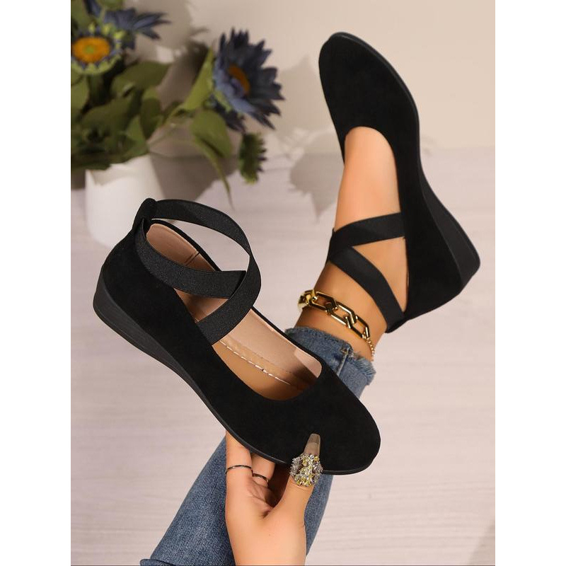 Dámske šľapky s krížovým remienkom a klinovým podpätkom, špička v tvare rybej úst, vysoké opätky (>8 cm), rocking podrážka, PE podrážka