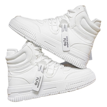 Skate topánky pre mužov a ženy, kožený vršok, vysoký vrch, šnúrky, podrážka PVC