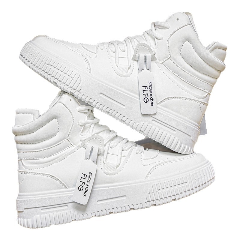 Skate topánky pre mužov a ženy, kožený vršok, vysoký vrch, šnúrky, podrážka PVC