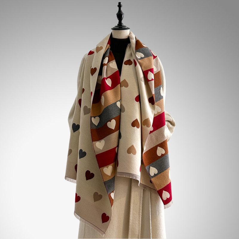 Teplý zimný šál, Warp-Knit tkanina, Jacquard polyester