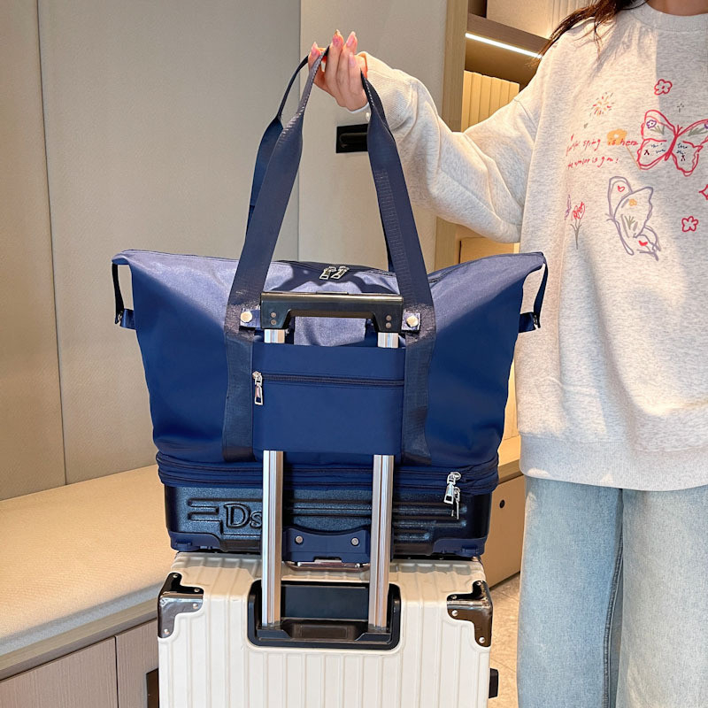 Geantă de voiaj cu roți Zf1 - material Oxford, impermeabilă cu separare umed/uscat, căptușeală din poliester, model solid, pentru călătorii de relaxare, Chiweng