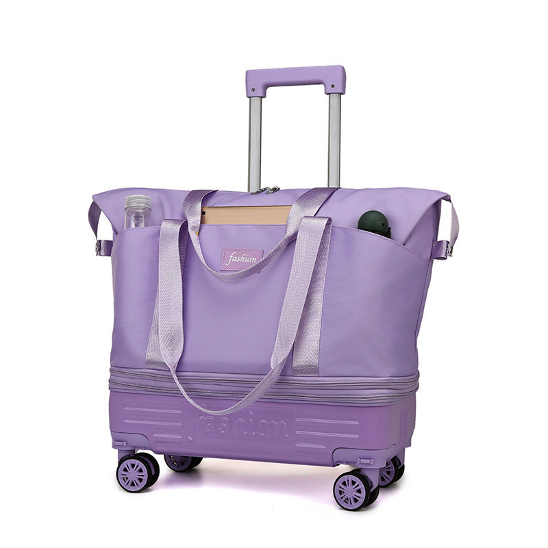 Geantă de voiaj cu roți Zf1 - material Oxford, impermeabilă cu separare umed/uscat, căptușeală din poliester, model solid, pentru călătorii de relaxare, Chiweng