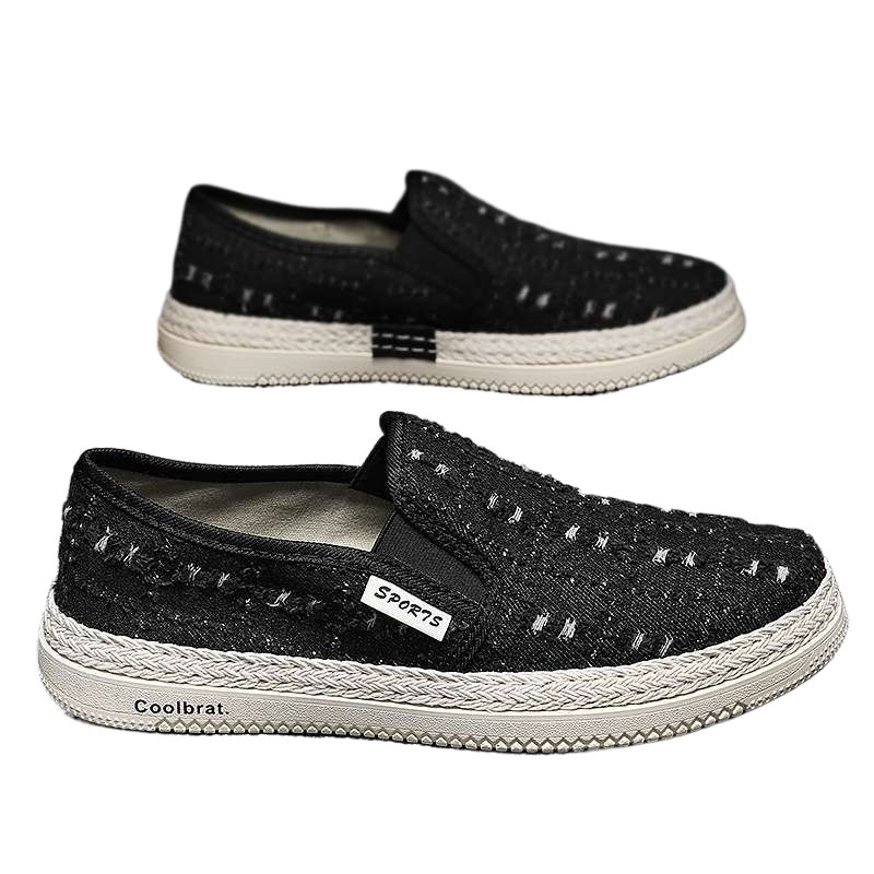 Pánske tenisky z plátna, priedušné, ľahké, odolné voči opotrebeniu, na šnúrky, gumová podrážka