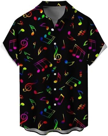 Košele s krátkymi rukávmi, 3D tlač, Slub bavlna s elastanom a polyesterom, golier košeľový, jedno gombové zapínanie, voľný casual strih, jar 2025