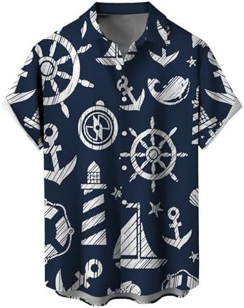 Košele s krátkymi rukávmi, 3D tlač, Slub bavlna s elastanom a polyesterom, golier košeľový, jedno gombové zapínanie, voľný casual strih, jar 2025