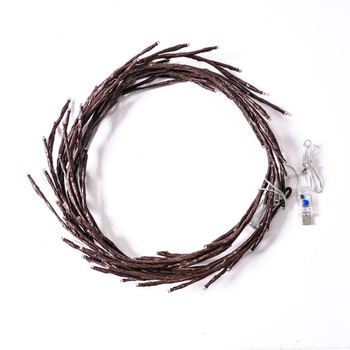 LED reťaz vo forme ratánového konára, 144 LED, 220V, 3000K, IP44, USB napájanie