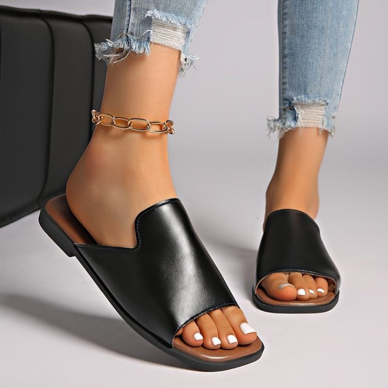 Dámske letné papuče so štvorcovým nosom, platforma, gumová podrážka, výška platformy 11 cm a viac, leto 2025