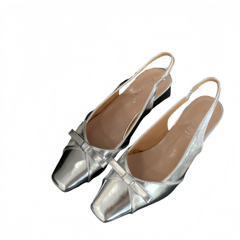 Sandále s jedným remienkom, štvorcový nos, horný materiál: super fiber, gumová podrážka, stredný podpätok 3–6 cm, mestský štýl, leto 2025