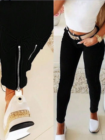 Džíny, úzky strih, zips, stredný pás, 70-80% bavlna