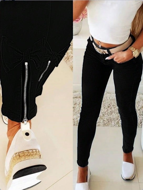 Džíny, úzky strih, zips, stredný pás, 70-80% bavlna