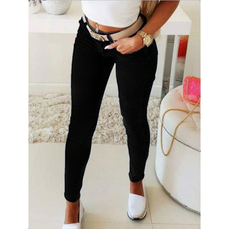 Džíny, úzky strih, zips, stredný pás, 70-80% bavlna