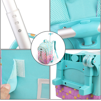 GUSTELL Meitenēm paredzēta mugursoma ar motīvu Dzelzs tornis un spīdumiem - 3 daļu komplekts slodzes samazināšanai, Oxford audums, pamatskola