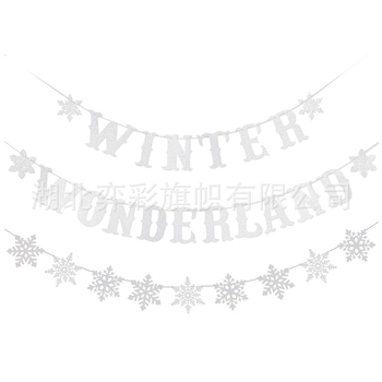 Banner pre vianočnú dekoráciu – zimný motív so snehovými vločkami, určené na vnútorné použitie (Značka: yicai; Kód produktu: yicai789; Materiál: papier; Štýl: 29589964203; Vhodný sviatok: Vianoce)