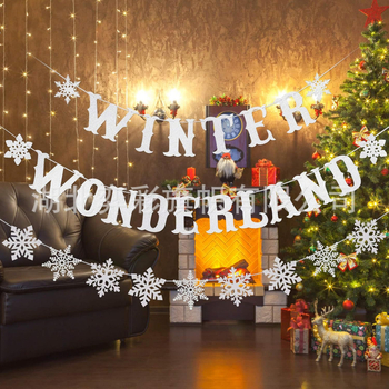 Banner pre vianočnú dekoráciu – zimný motív so snehovými vločkami, určené na vnútorné použitie (Značka: yicai; Kód produktu: yicai789; Materiál: papier; Štýl: 29589964203; Vhodný sviatok: Vianoce)