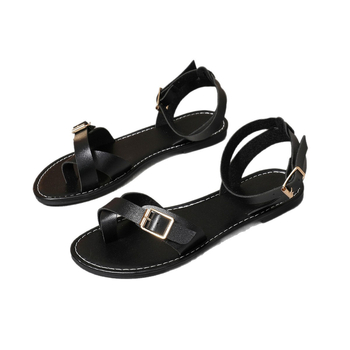 Sandále s jedným remienkom, kórejská verzia, PU horný materiál, gumová podrážka, otvor na prst, remienok s jednou sponou