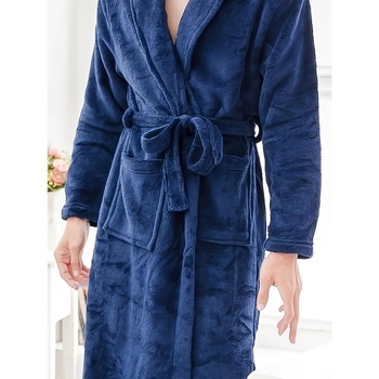 Pánske župan Casual s V-krkom, Half-side Fleece tkanina, hlavný materiál bavlna, jar 2025