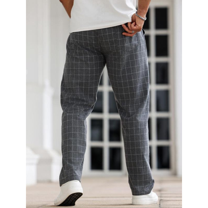 Casual pánske voľné nohavice s ceruzkovým strihom, pružný pás, fleecová podšívka, pre štyri ročné obdobia