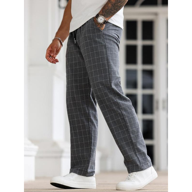Casual pánske voľné nohavice s ceruzkovým strihom, pružný pás, fleecová podšívka, pre štyri ročné obdobia
