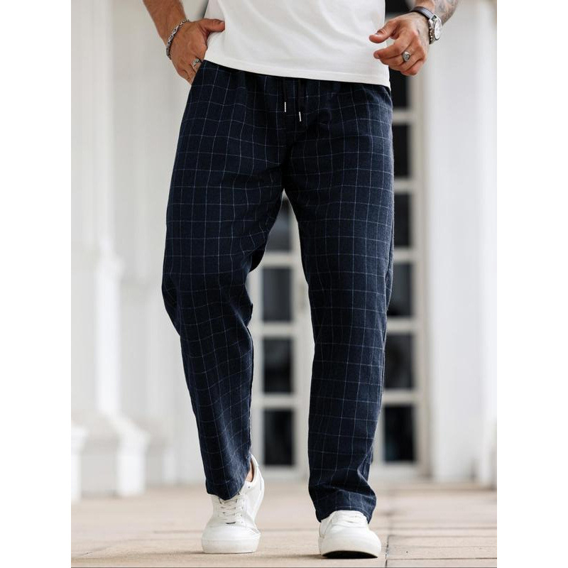 Casual pánske voľné nohavice s ceruzkovým strihom, pružný pás, fleecová podšívka, pre štyri ročné obdobia