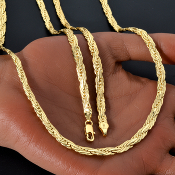 Meďová točená retiazka na krk s geometrickým príveskom, elektroplátovaná povrchová úprava, unisex, kód SY-N0154, štýl INS