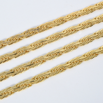 Meďová točená retiazka na krk s geometrickým príveskom, elektroplátovaná povrchová úprava, unisex, kód SY-N0154, štýl INS