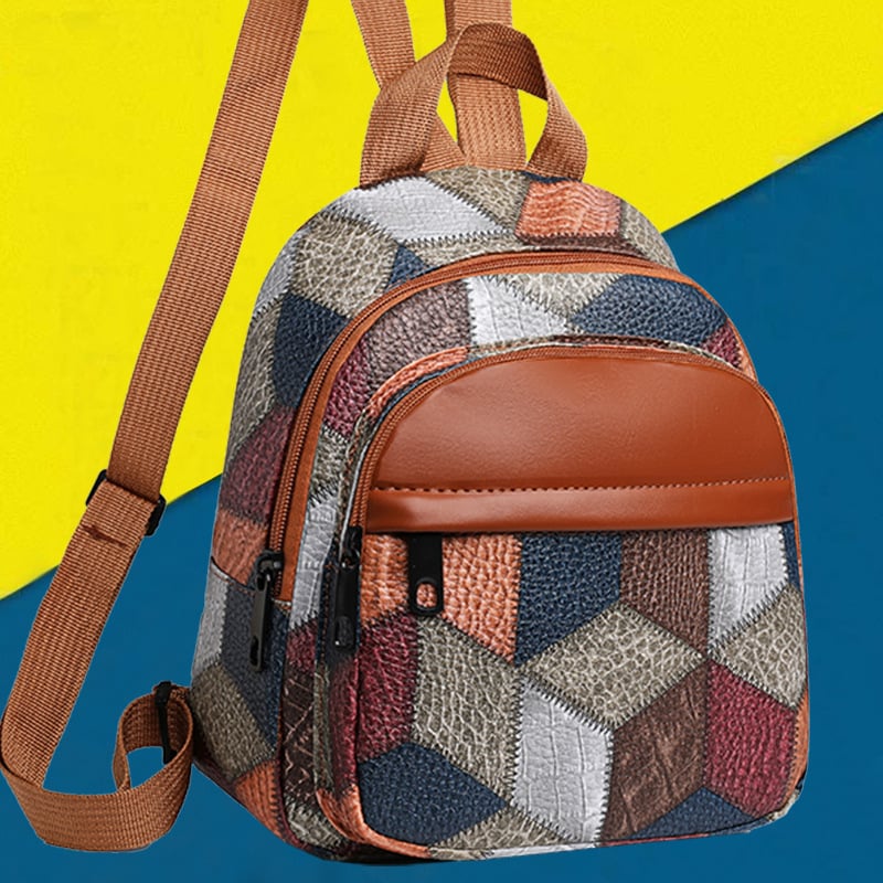 Női PU hátizsák cipzárral, belső patch zseb, rejtett cipzáras zseb, Lingzhi Kangaroo márka, tavasz 2025