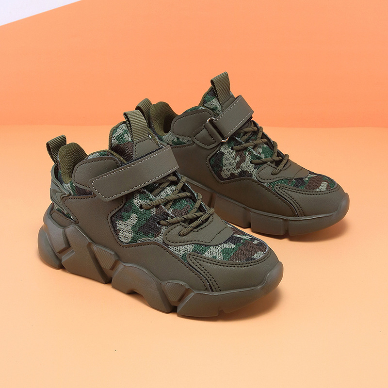 Dječje visoke tenisice za sport, prozračni mrežasti gornji dio; protuklizne i otporne; Velcro zatvarač; EVA potplat (mrežasti gornji dio; protuklizno; otporno; Velcro; EVA)