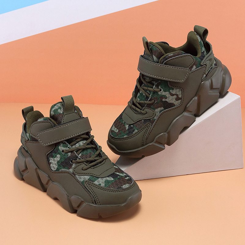 Dječje visoke tenisice za sport, prozračni mrežasti gornji dio; protuklizne i otporne; Velcro zatvarač; EVA potplat (mrežasti gornji dio; protuklizno; otporno; Velcro; EVA)