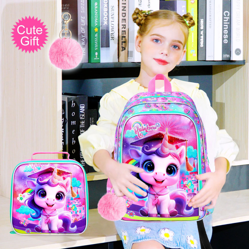 Dječji školski ruksak s anime motivom, lagan, vodootporan i otporan na habanje, zakrivljeni remeni za ramena, poliester podstava