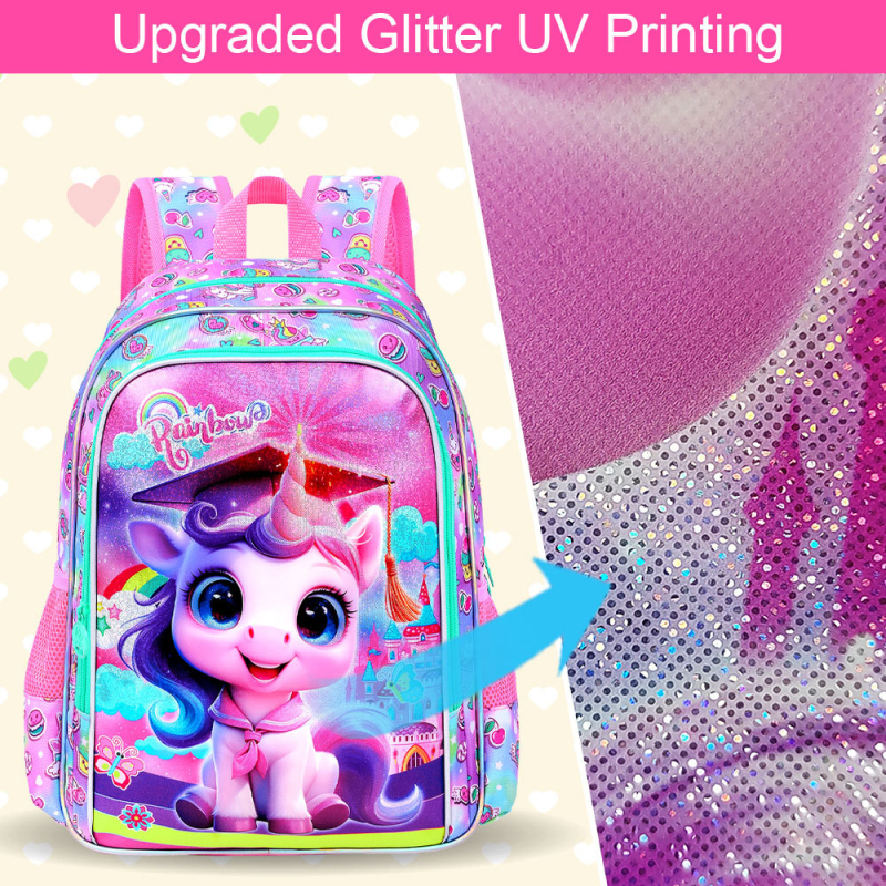 Dječji školski ruksak s anime motivom, lagan, vodootporan i otporan na habanje, zakrivljeni remeni za ramena, poliester podstava