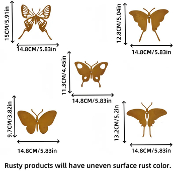 Vanjska metalna silueta leptira – viseći ukras za vrt od željeza