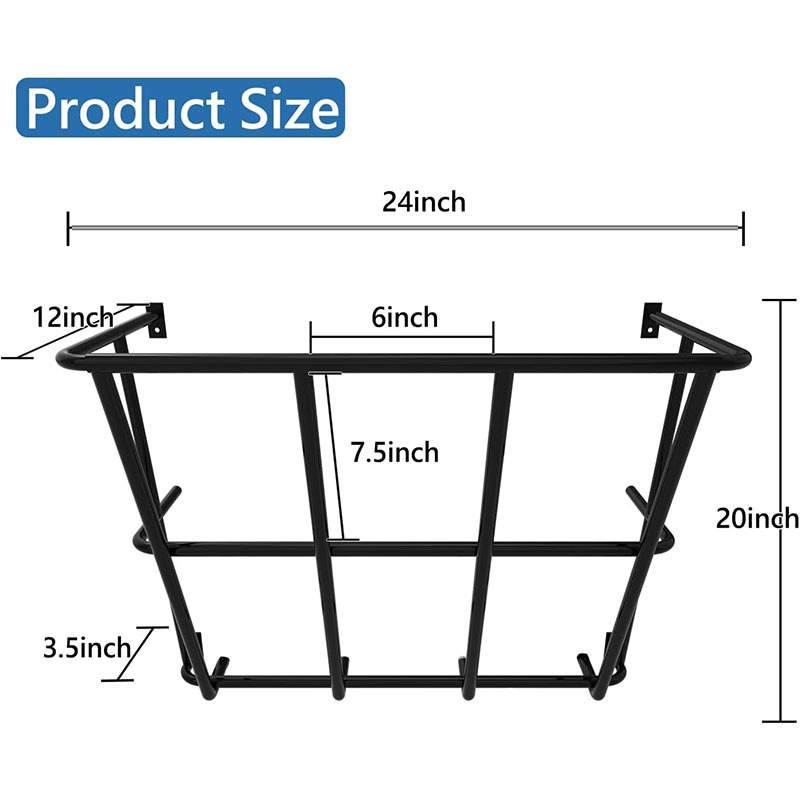 Visiaca kovová krmná búdka na seno pre dobytok, ovce a kone - uhlíková oceľ - číslo produktu 3131 - značka 668 - moderný minimalistický štýl