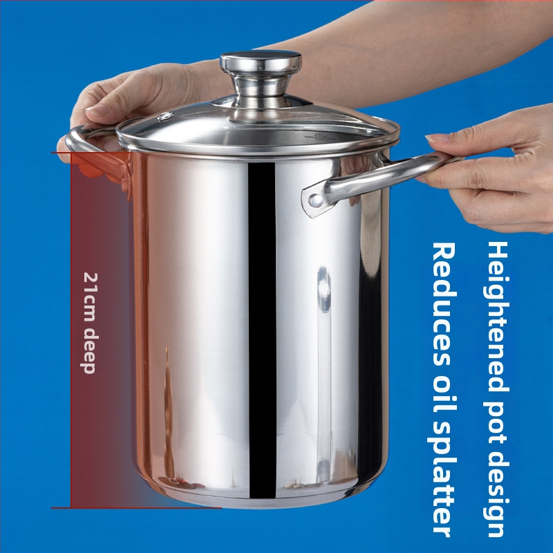 Giliai keptuvė iš nerūdijančio plieno 304, su sudėtingu dugnu, daugiafunkcinis virtuvės puodas bendros viryklės