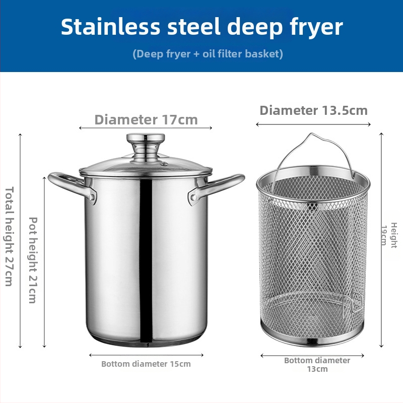 Hlboký hrniec z nehrdzavejúcej ocele 304, zložený dno, multifunkčný kuchynský hrniec na bežnú platňu